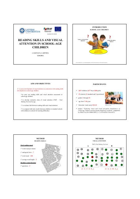 reading skills and visual attention in school-age children