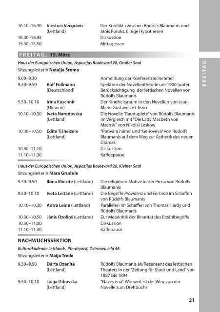 Konferences programma - Latvijas Universitāte