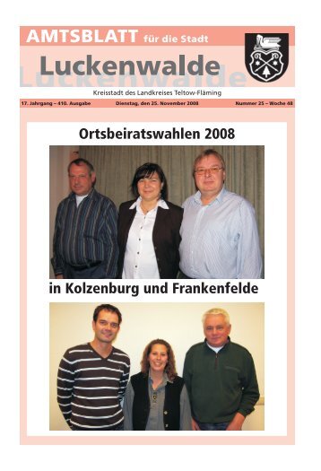 Ortsbeiratswahlen 2008 in Kolzenburg und Frankenfelde - Stadt ...