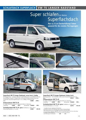 schlafdach superflach vw t5 langer radstand - ludospace.com