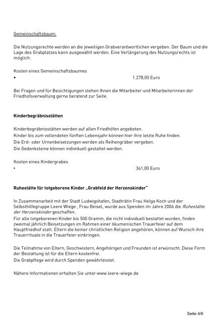 Infoblatt Grabarten (pdf, 129.4 kB) - Ludwigshafen