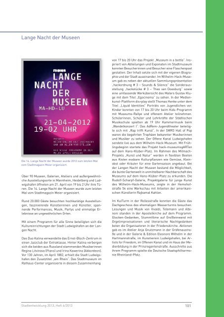 Kulturbericht 2012 (pdf, 5.6 MB) - Ludwigshafen