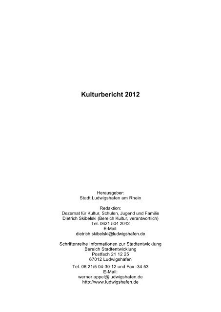 Kulturbericht 2012 (pdf, 5.6 MB) - Ludwigshafen