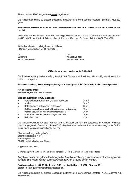 Bekanntmachung Alle Grundstückseigentümer, die ... - Ludwigshafen