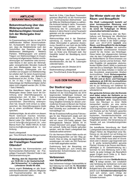 Mitteilungsblatt Aktuelle Ausgabe - Ludwigsstadt