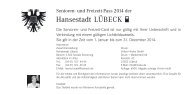 Senioren- und Freizeit-Pass 2014 - Hansestadt LÜBECK