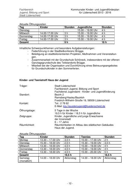 Kommunaler Kinder - Stadt Lüdenscheid