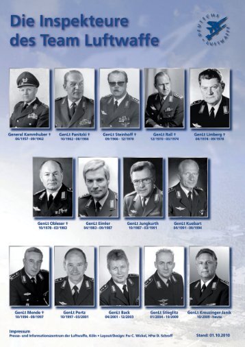 Plakatserie Inspekteure der Luftwaffe ( PDF , 10,6 MB, 14 Seiten)