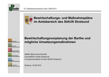 Bewirtschaftungs- und Maßnahmepläne i A t b i h d StAUN St l d im ...