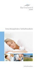 Flyer Interdisziplinäre Schlafmedizin - Klinik Barmelweid