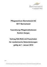 Taxordnung 2014 - Klinik Barmelweid