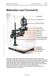 Materialien zum Focomat IIc - Hans Albrecht Lusznat