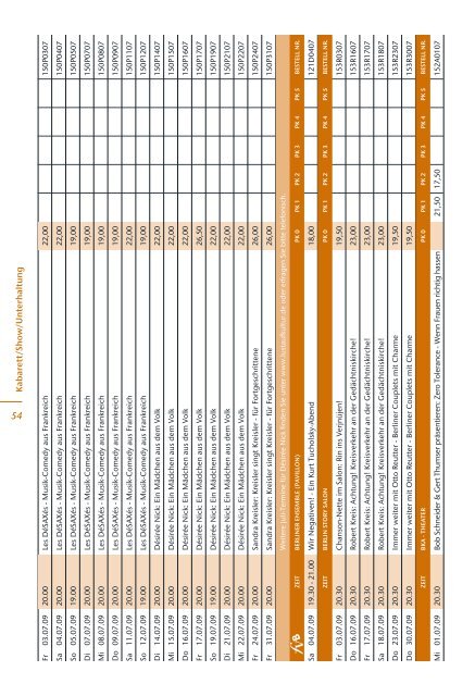 06/2009 Spielplan ab Juli - Freie Volksbühne Berlin