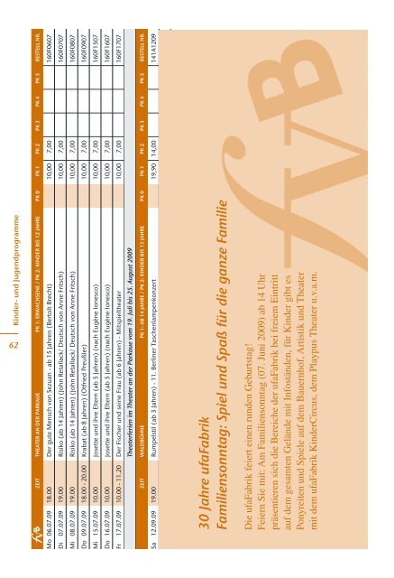 06/2009 Spielplan ab Juli - Freie Volksbühne Berlin