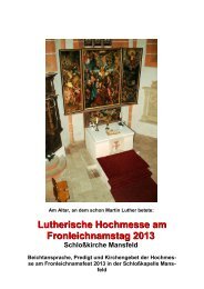 Lutherische Hochmesse am Fronleichnamstag 2013