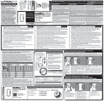 0301629 Maestro CL Instruction sheet - Lutron