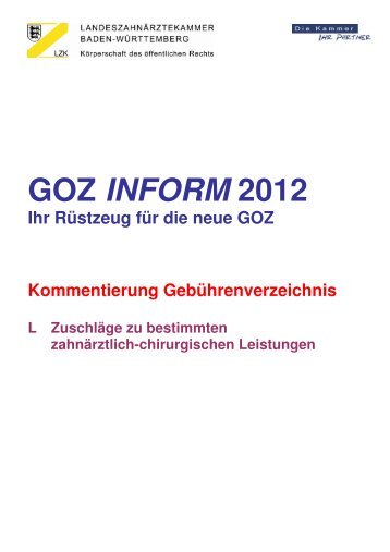 GOZ INFORM 2012 - LZK BW