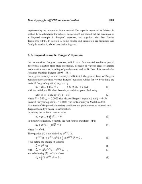 A Note on Fourth-Order Time Stepping for Stiff PDE via ... - HIKARI Ltd