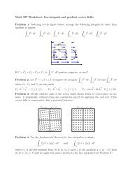 Math 237 Worksheet: line integrals and gradient vector fields ...