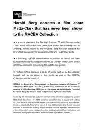 Harold Berg donates a film about Matta-Clark that has ... - Macba