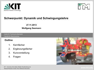 Sp 8: Dynamik und Schwingungslehre (Seemann) - KIT - Fakultät für ...