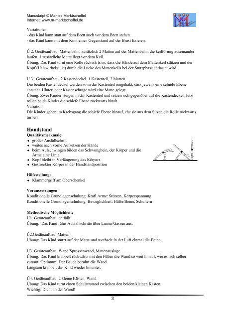 WS 810 Methodische Reihe zum Bodenturnen