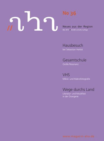Hausbesuch Gesamtschule VHS Wege durchs Land - aha-Magazin
