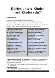 Dürfen unsere Kinder noch Kinder sein?1 - Auswege