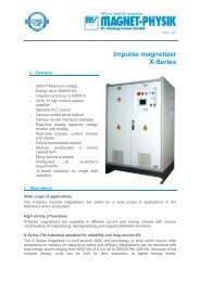 Impulse magnetizer X-Series - MAGNET-PHYSIK Dr. Steingroever ...