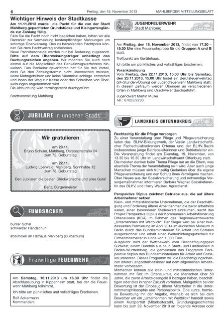 Mahlberger Mitteilungsblatt - Stadt Mahlberg