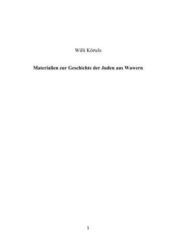Materialien zur Geschichte der Juden aus Wawern - Mahnmal Trier