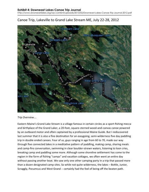 LandWorks Ex 4 Downeast Lakes Canoe Trip Journal.pdf - Maine.gov
