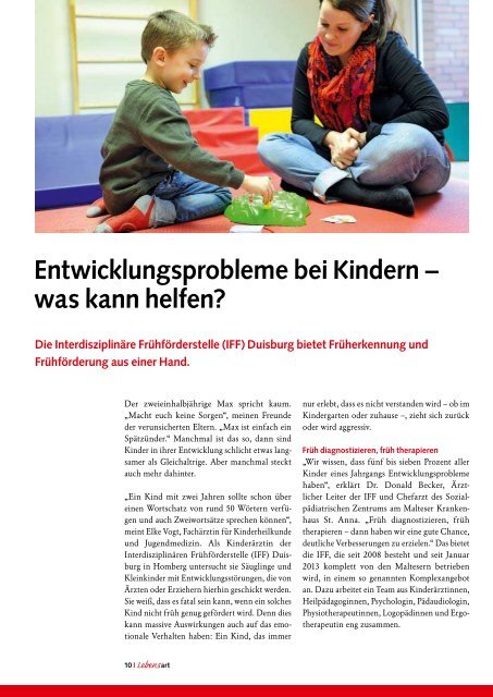 Kinderurologie Frühförderung - Malteser Krankenhaus St. Anna