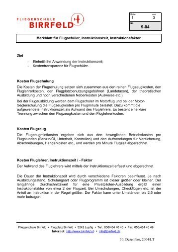 9-04 Instruktionszeit Merkblatt f r Flugsch ler.pdf - Flugplatz Birrfeld