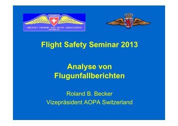 Flight Safety Seminar 2013 Analyse von ... - UPL-AOPA