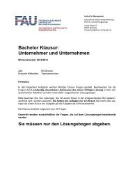 Klausur WS 12/13 - Lehrstuhl für Unternehmensführung - Friedrich ...