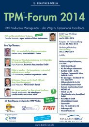 15. Praktiker-Forum: TPM®-Forum 2013 - Management Circle AG
