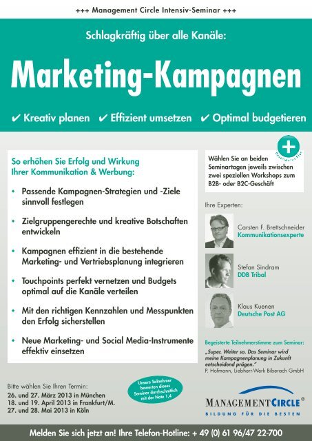 Seminar: Marketing-Kampagnen - Management Circle AG