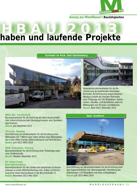 Mandlbauer News 2013 - Mandlbauer Bau GmbH
