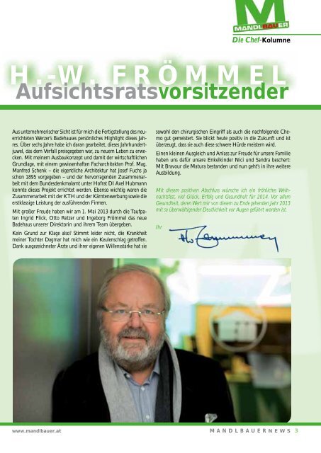 Mandlbauer News 2013 - Mandlbauer Bau GmbH
