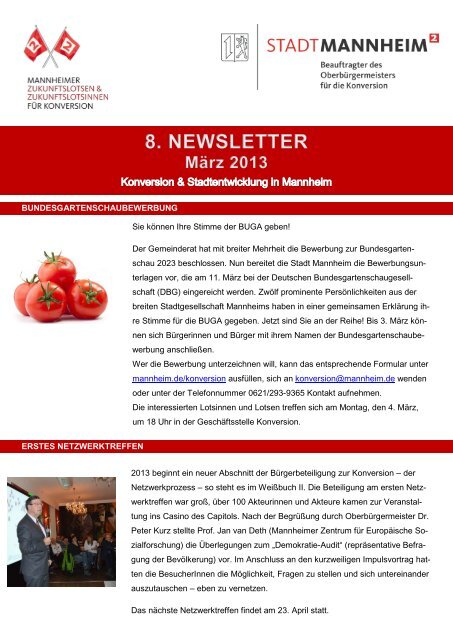 Zum 8. Newsletter (März 2013) - Stadt Mannheim