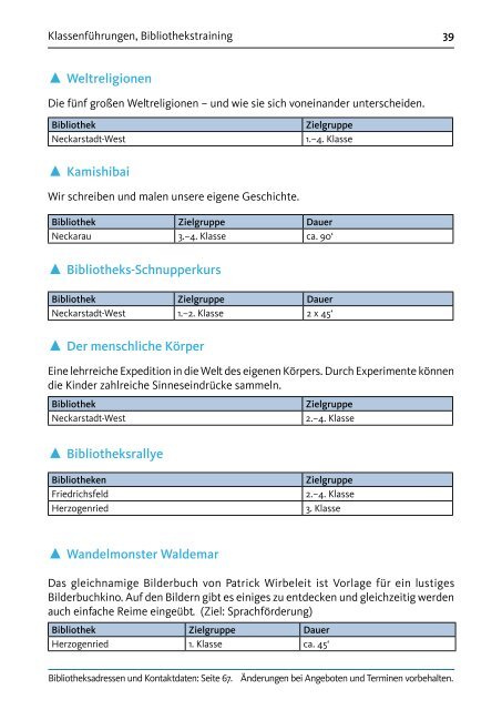 stadtbibliothekplus für Grundschulen - Stadt Mannheim