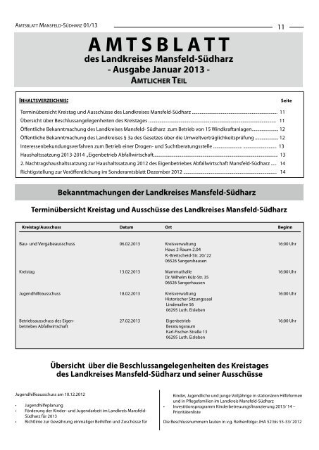 NEUJAHRSEMPFANG 2013 - Landkreis Mansfeld-Südharz