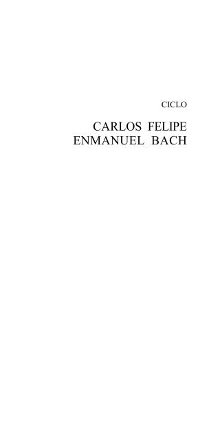 CARLOS FELIPE ENMANUEL BACH - Fundación Juan March