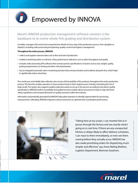 Whole salmon grading and distribution system - Marel