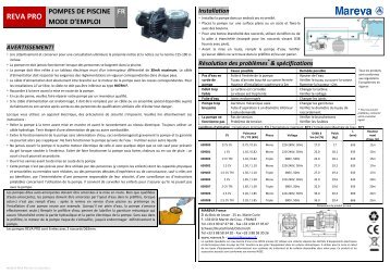 pompe REVA PRO - Mareva