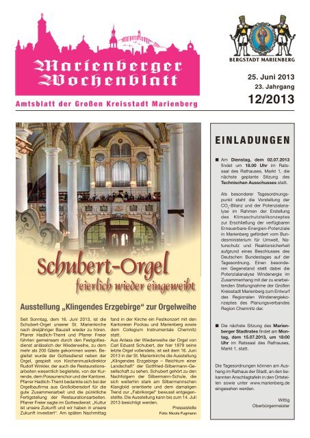 Schubert-Orgel - Bergstadt Marienberg