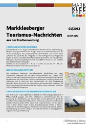 Markkleeberger Tourismusnachrichten 1-2013 - Stadt Markkleeberg