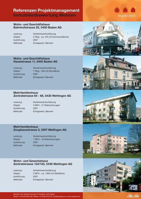 Immobilienbewertungen Wohnen - Markstein AG