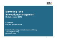 IMU - Marketing - UniversitÃ¤t Bern